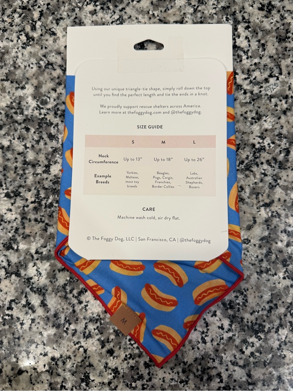 The Foggy Dog Hot Diggity Dog Bandana - Medium - Picture 2 of 2